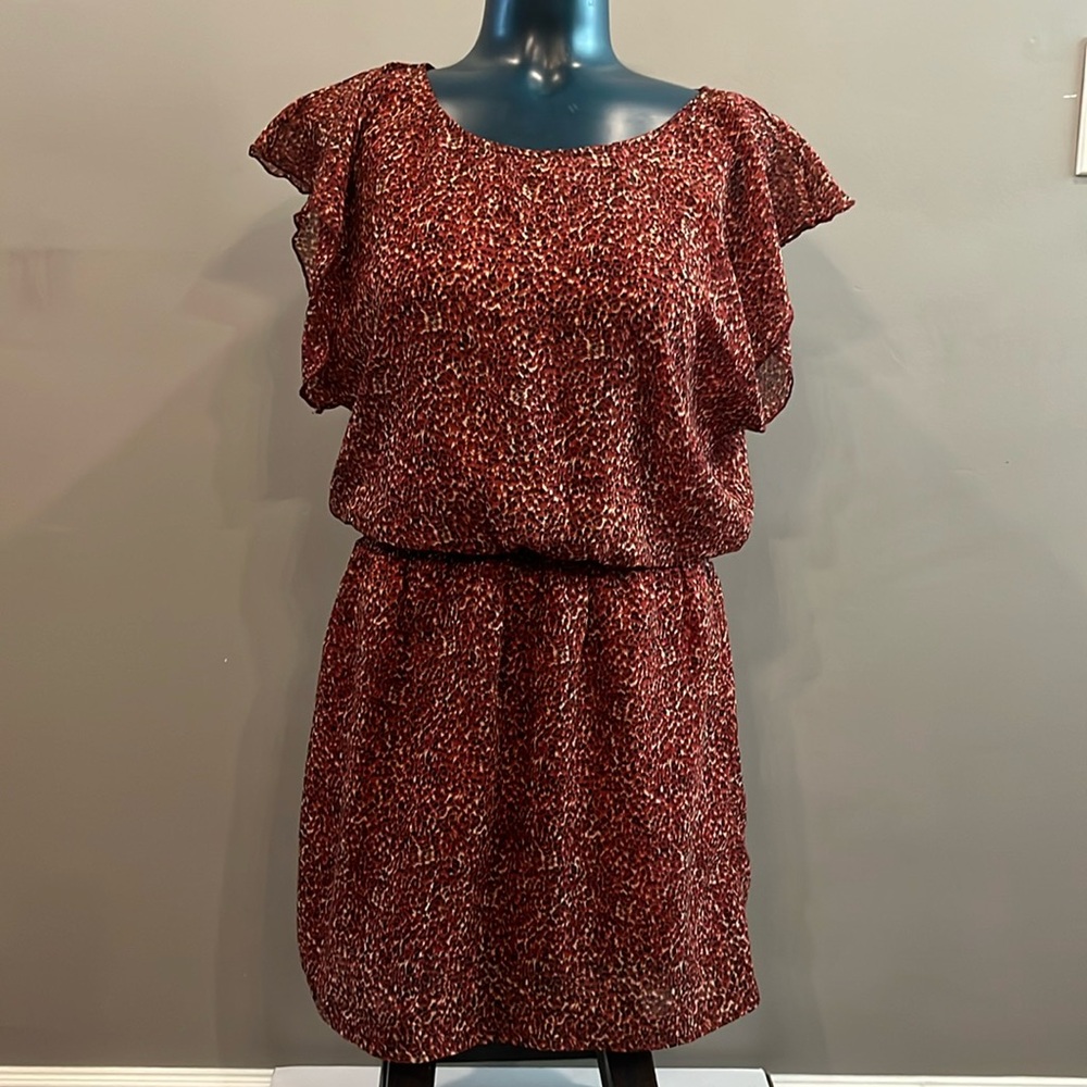 Elegant Red Patterned Dress